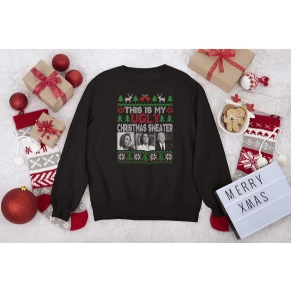 Ugly Christmas Sweater Handmade Graphic Crew Neck - Picture 4 of 4